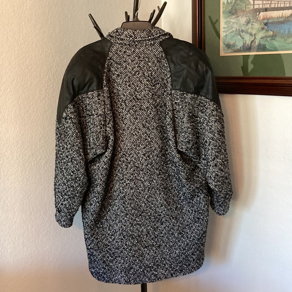 Vintage 80-90’s Wool Leather Coat Size M - Picture 10 of 14